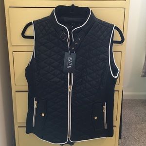 NWT Black faux leather vest