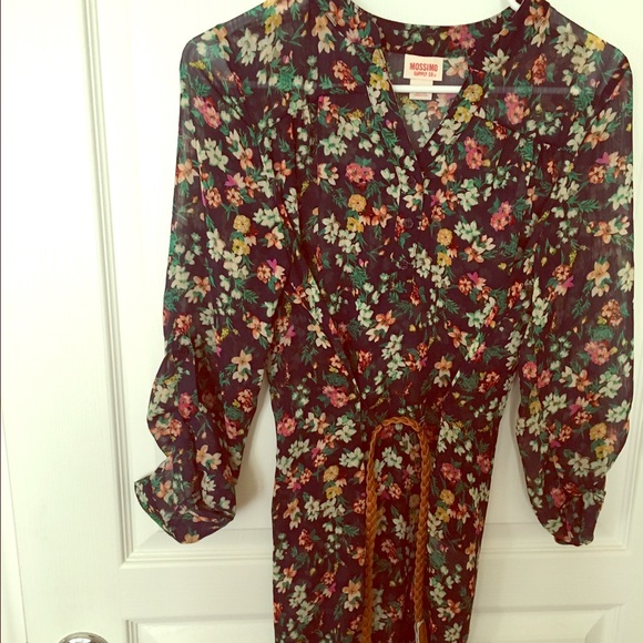 Floral top with brown belt