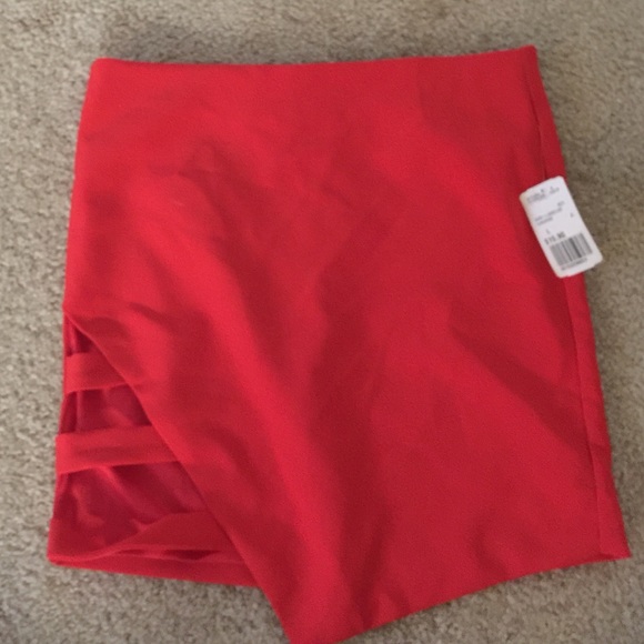 Orange Asymmetrical Cut Out Skirt