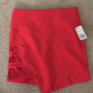 Orange Asymmetrical Cut Out Skirt