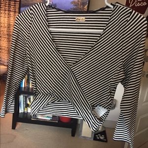 Black & white stripe crop top