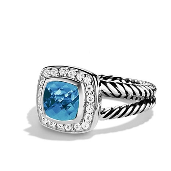 David Yurman Petite Albion Ring with Blue Topaz