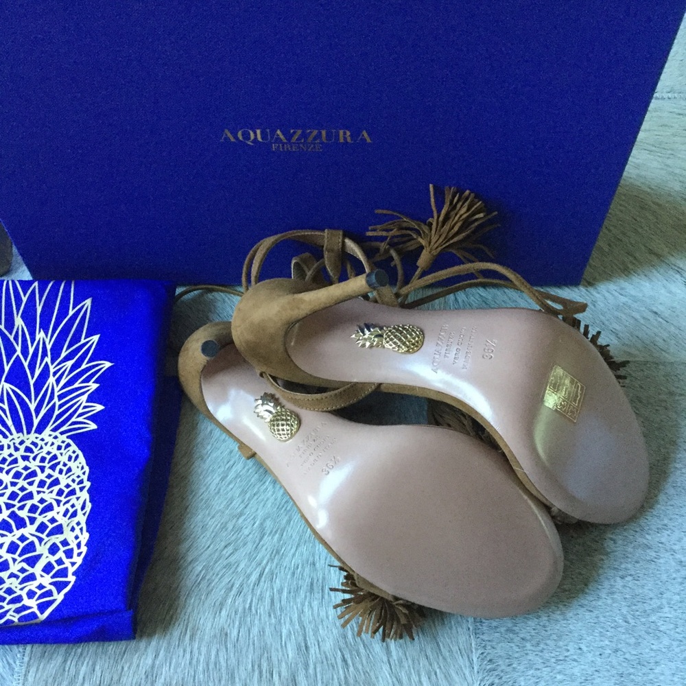 🚫SOLD🚫 Aquazzura Wild Thing 105cm Cognac Heels - Picture 4 of 5