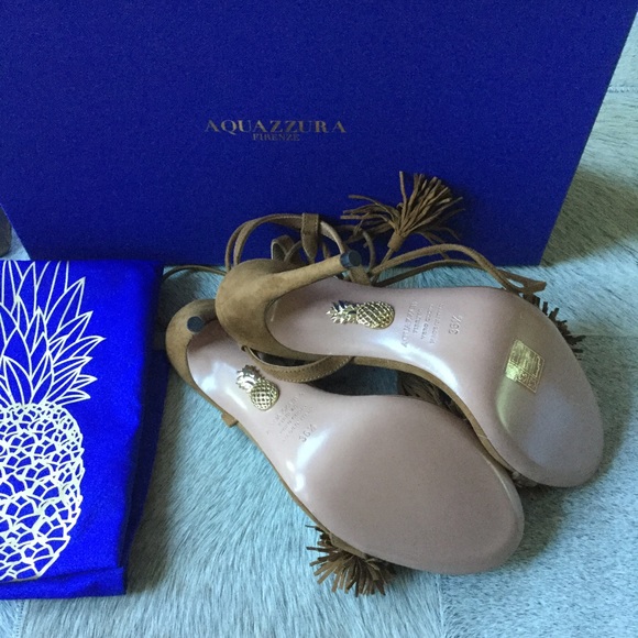 ๐ซSOLD๐ซ Aquazzura Wild Thing 105cm Cognac Heels - Picture 4 of 5