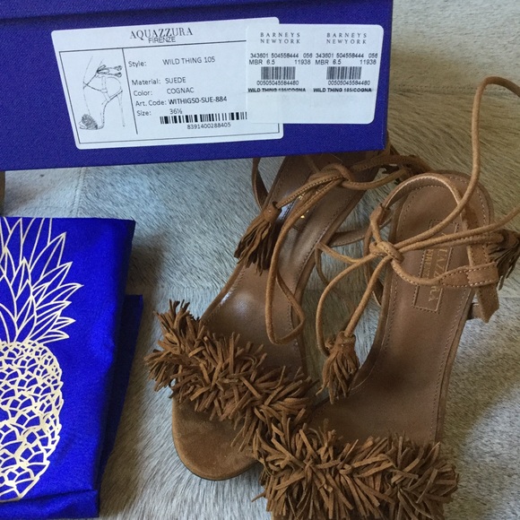 ๐ซSOLD๐ซ Aquazzura Wild Thing 105cm Cognac Heels - Picture 5 of 5