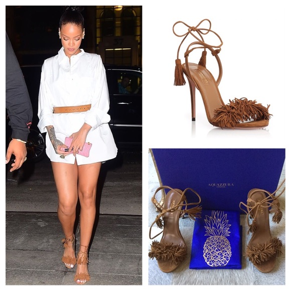 ๐ซSOLD๐ซ Aquazzura Wild Thing 105cm Cognac Heels - Picture 2 of 5