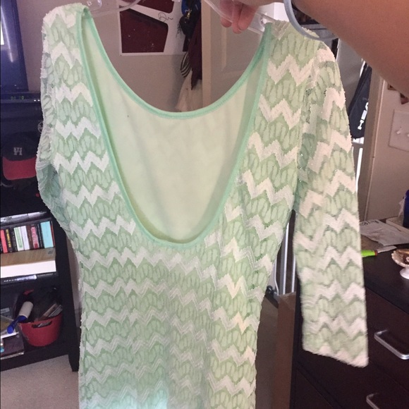 Mint green, white, & gold bodycon dress - Picture 2 of 2