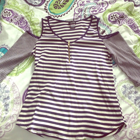 Rue21 Striped Off the Shoulder Top
