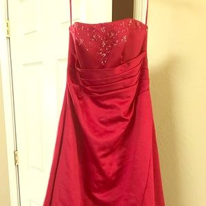 Red dress, size 10, satin