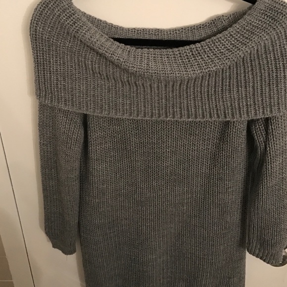Gray sweater dress
