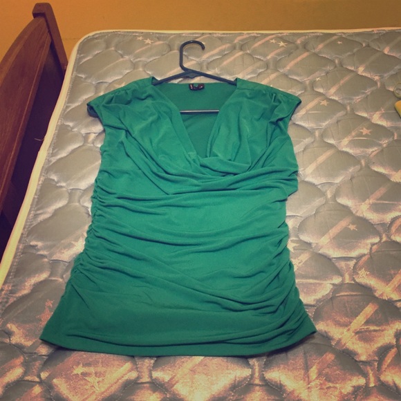 Business causal emerald blouse