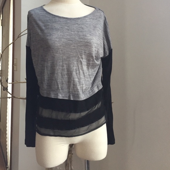 Zara grey shirt with contrast sleeves