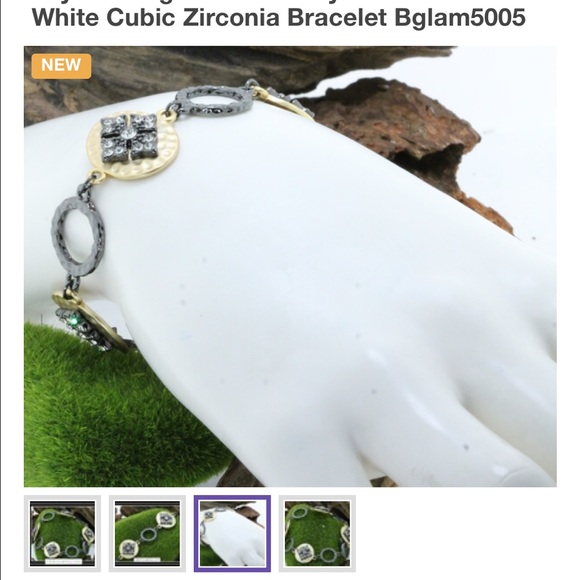 18K Gold & Rhodium Over Sterling Silver Bracelet - Picture 2 of 3