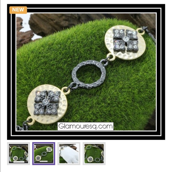 18K Gold & Rhodium Over Sterling Silver Bracelet - Picture 3 of 3