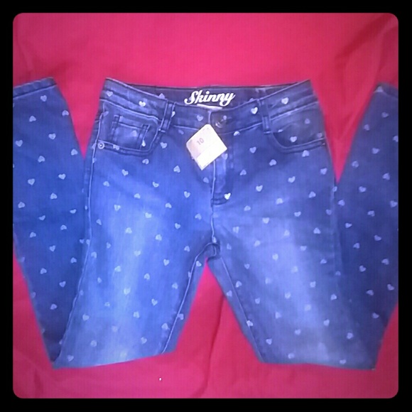 Skinny Jeans with White Hearts by Crazy 8...NEW