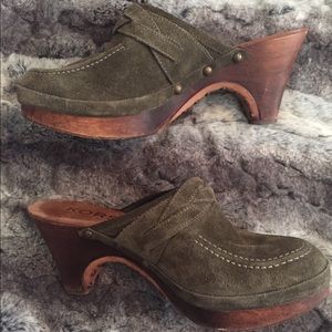 {KORS Michael Kors} Olive Suede Loafer Mules {KORS Michael Kors} Olive Suede Loafer Mules