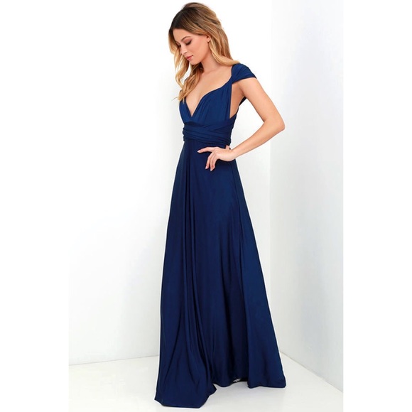 Convertible Navy Blue Maxi Dress