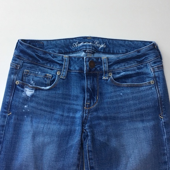 American Eagle Skinny Kick Distressed Jeans
