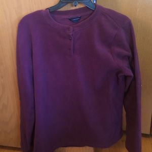 Eggplant purple Lands End fleece top