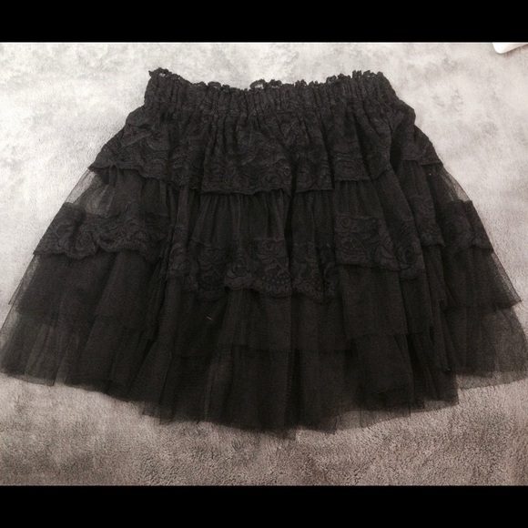 Floral Tulle Mini Skirt