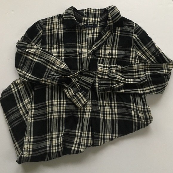 Madewell black and white flannel tunic size xxs