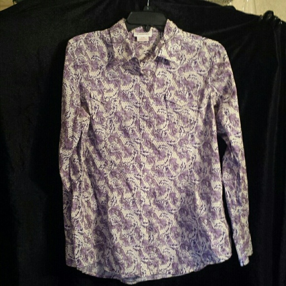 Purple and white ariat western shirt pearl snaps