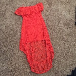 Hi low coral dress