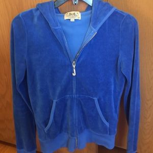 Beautiful blue velour Juicy Couture zip-up