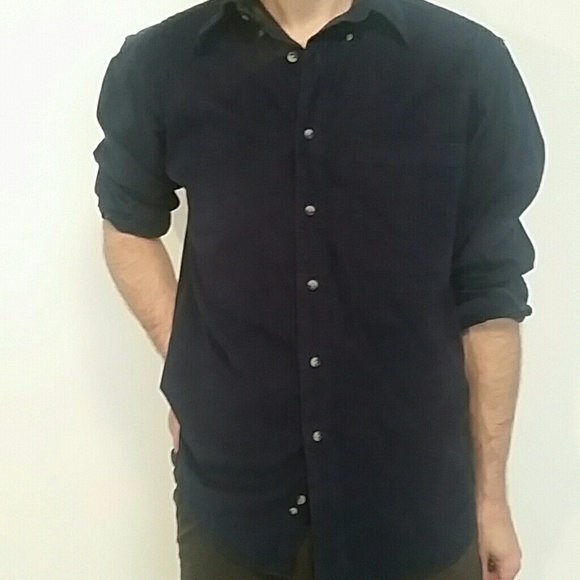 Men's Pendleton navy corduroy button-down shirt