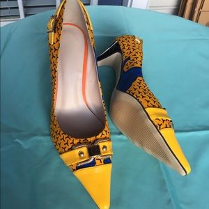 African print high heels shoes