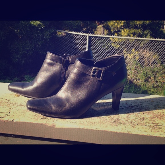 Black Covington leather booties