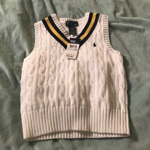 Cream polo vest. Size 4. NWT