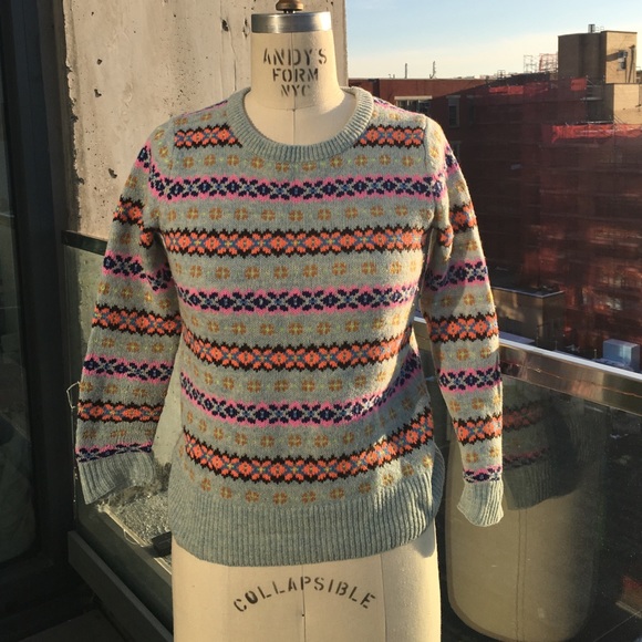 J. Crew Sweaters - J.Crew winter sweater sky blue pattern