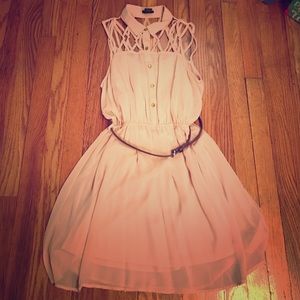 Tan chiffon Rue 21 dress