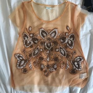 Urban Outfitters Kimchi Blue mesh embellished top