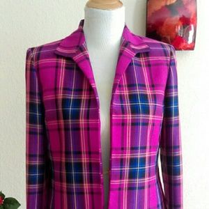 Kasper Jackets & Coats - ⬇Fuschia & Purple Plaid Open Blazer Kasper Jackets & Coats - ⬇Fuschia & Purple Plaid Open Blazer