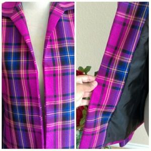 Kasper Jackets & Coats - ⬇Fuschia & Purple Plaid Open Blazer Kasper Jackets & Coats - ⬇Fuschia & Purple Plaid Open Blazer