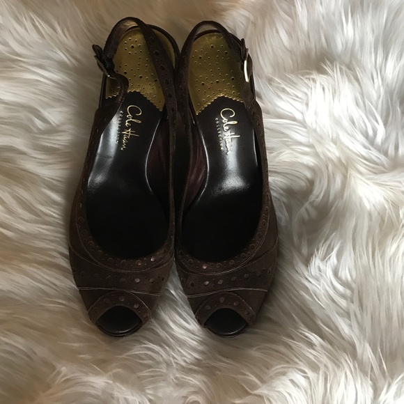 COLE HAAN Nike Air suede slingback wedge