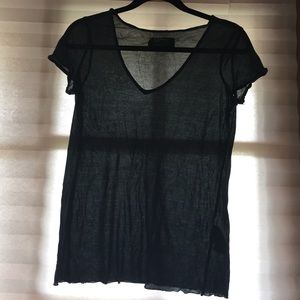 All Saints Spitalfields Silk Biker Tee