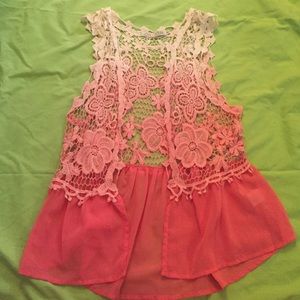 pink ombré baby doll vest