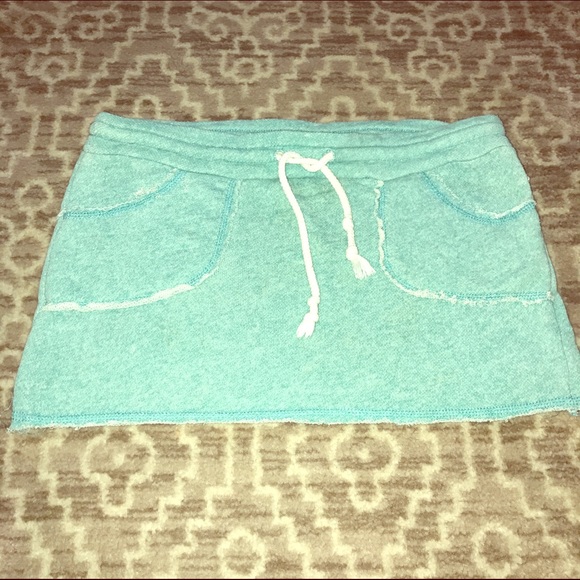 Roxy seafoam green terrycloth skirt/swim coverup