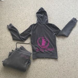 Signature gray Juicy Couture Velour Tracksuit