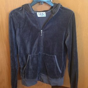 Deep gray/black velour Juicy Couture zip up