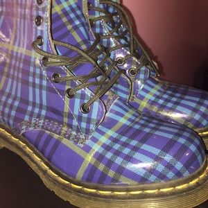 Blue Plaid Dr. Martens