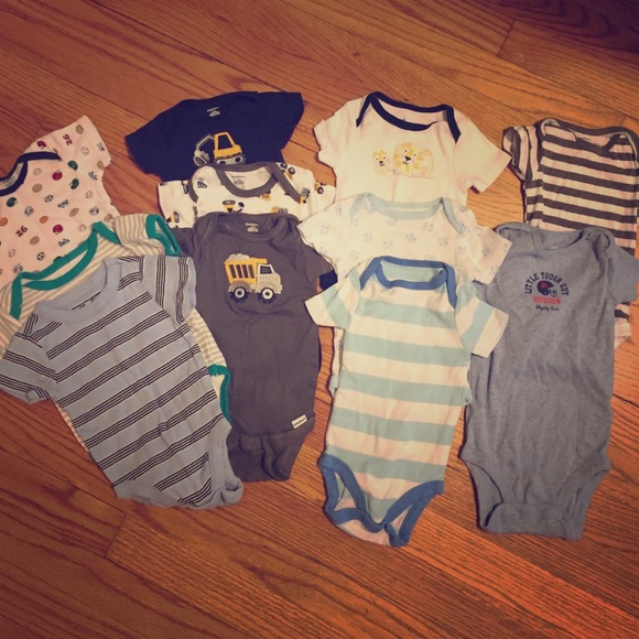 Bundle of 11 baby boy short sleeved onesies 3-6 mo