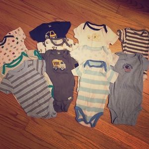 Bundle of 11 baby boy short sleeved onesies 3-6 mo