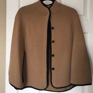 J Crew tan and black cape