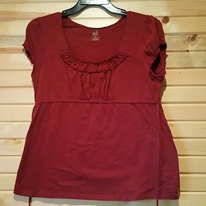 Duo Maternity blouse short cap sleeve tee TIE