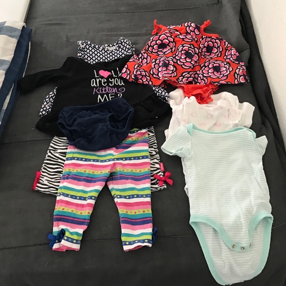 Baby girl 0-3 month 8 piece bundle.