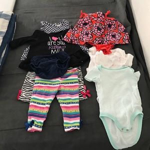 Baby girl 0-3 month 8 piece bundle.